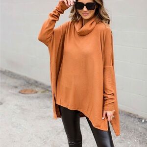 Entro Cowl Neck Drop Shoulder Oversized Sweater NWOT